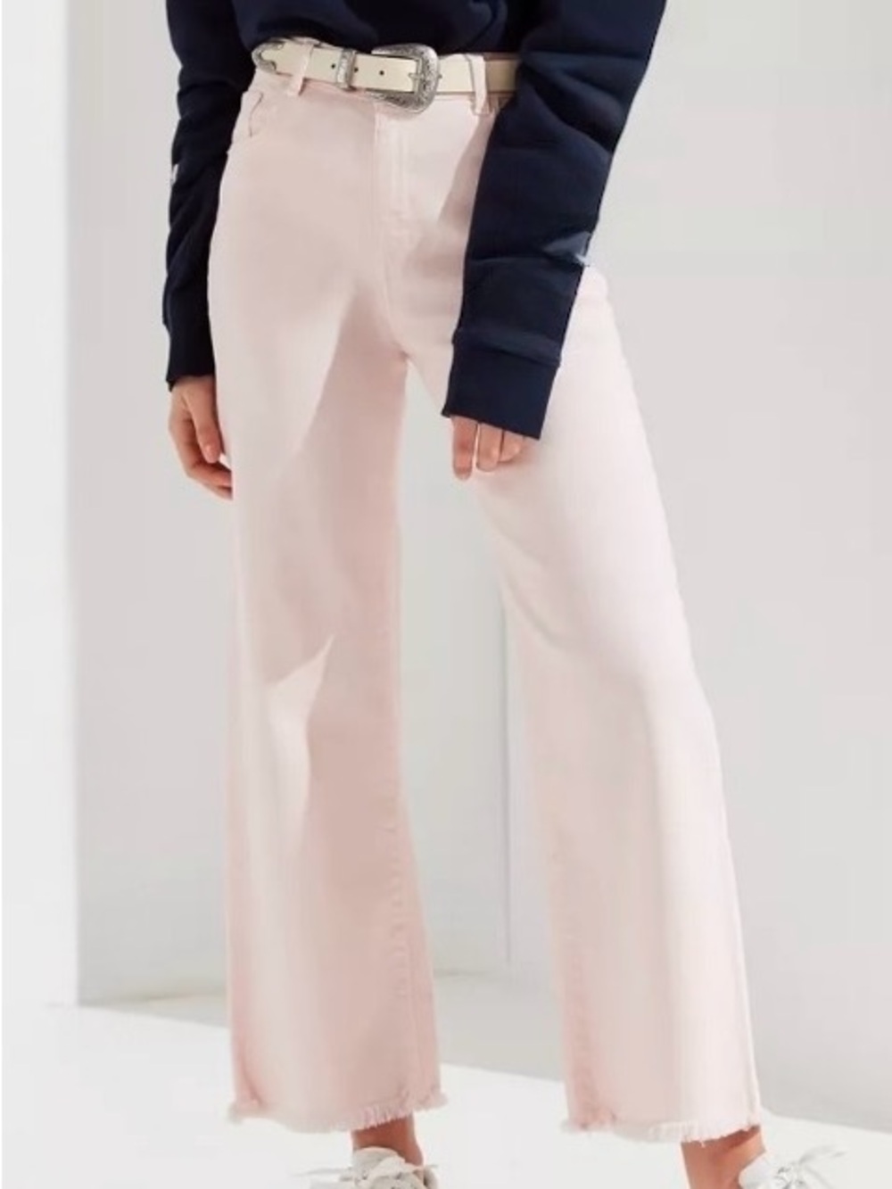 DL1961 Hepburn Wide Leg High-Rise Jeans in Light Pink Size 26